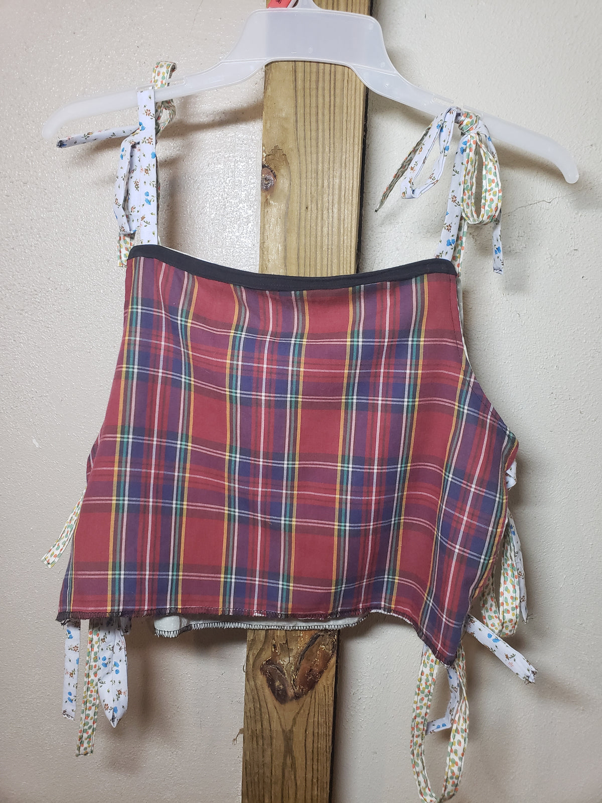 Queen Custom Halter Top | Plaid Back & Adjustable Strings
