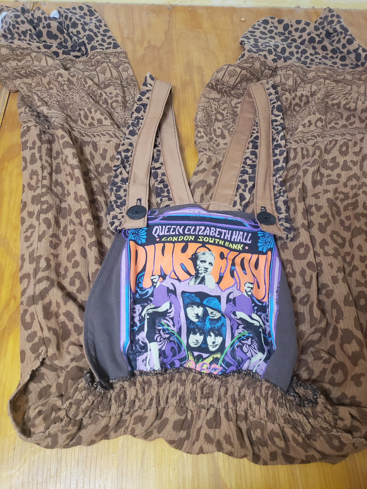 Pink Floyd Leopard Print Overalls | Custom Handcrafted