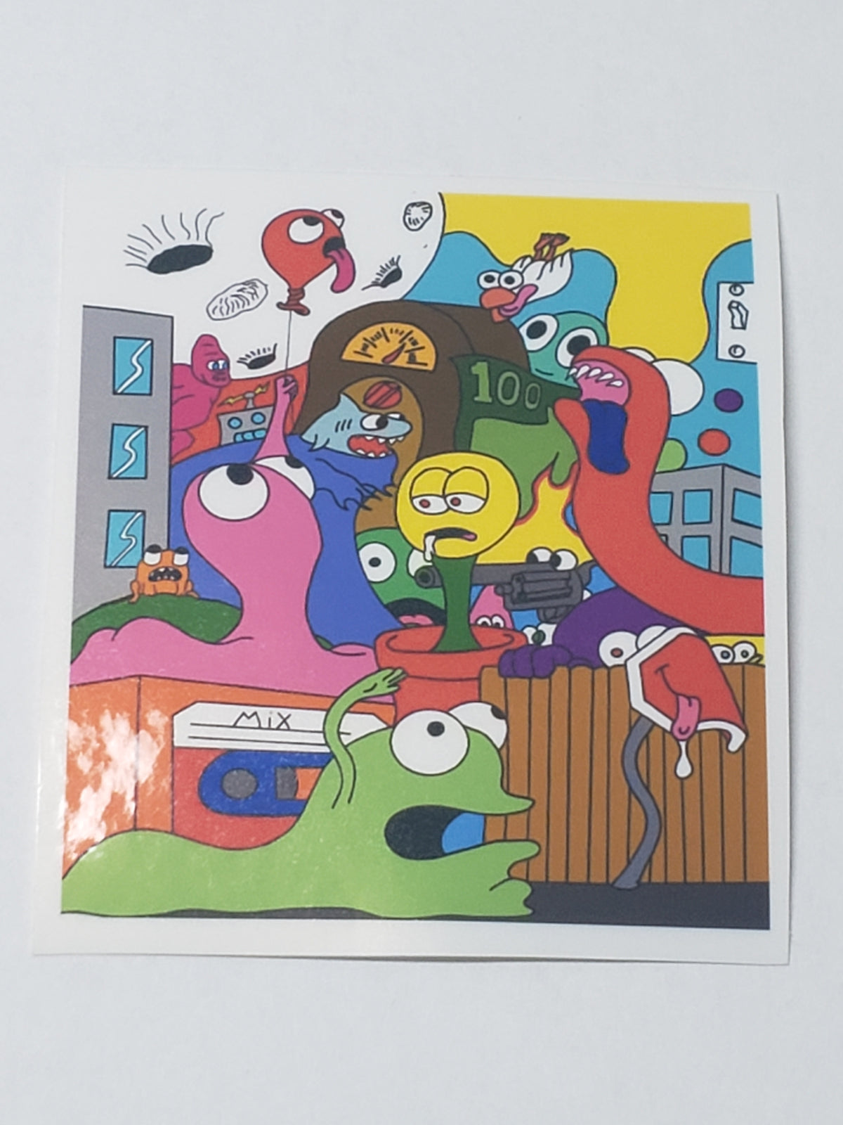Trippy Character Chaos Sticker | Acid-Effect Art