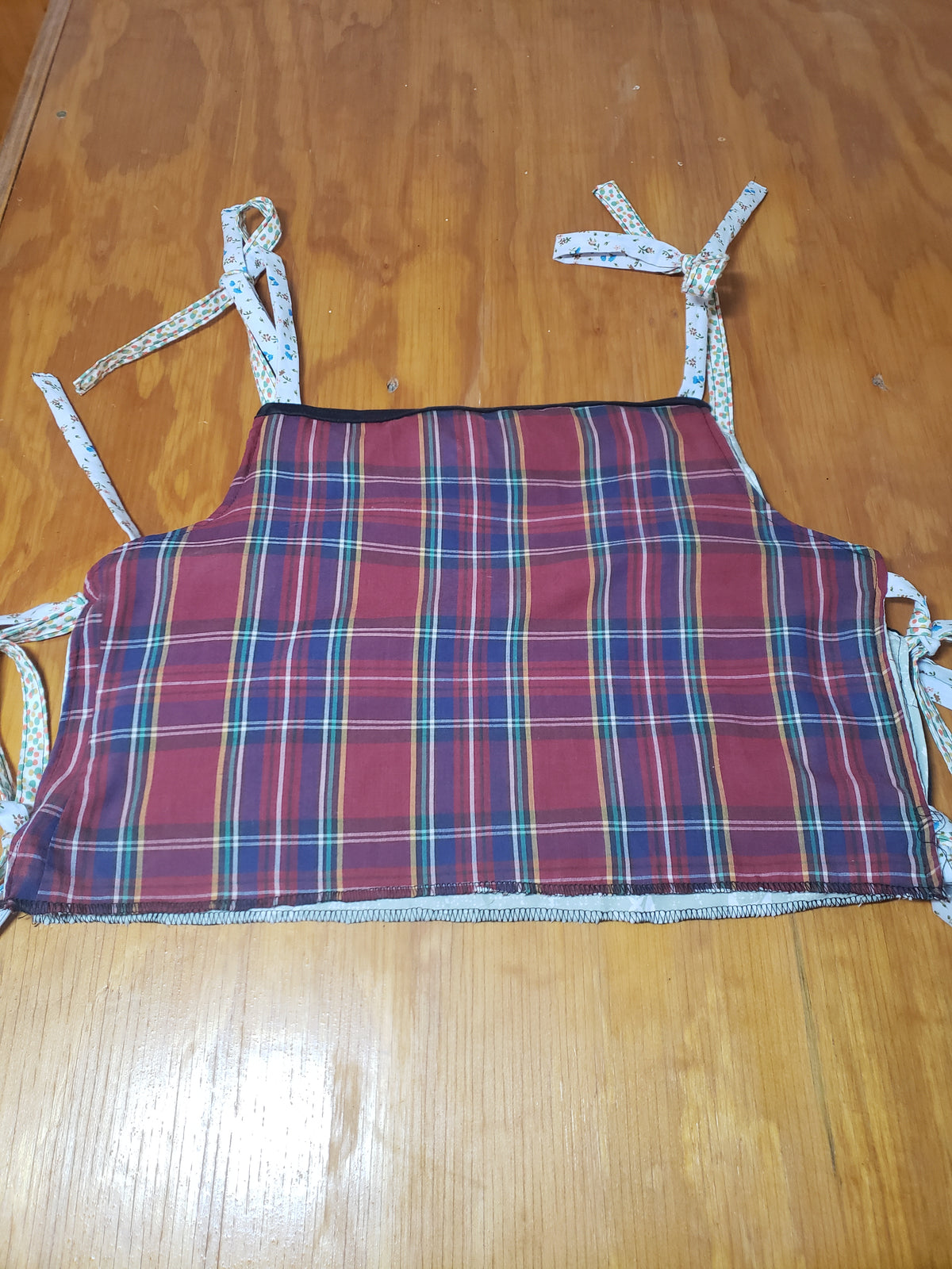 Queen Custom Halter Top | Plaid Back & Adjustable Strings