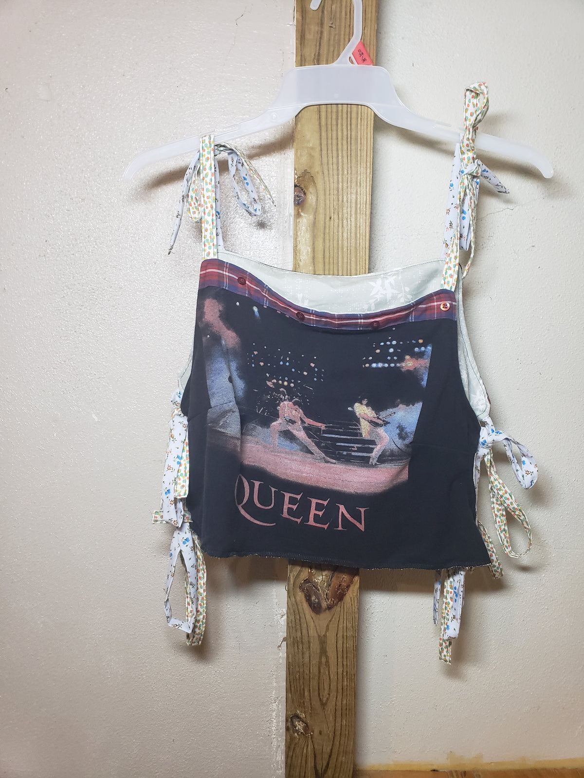 Queen Custom Halter Top | Plaid Back & Adjustable Strings